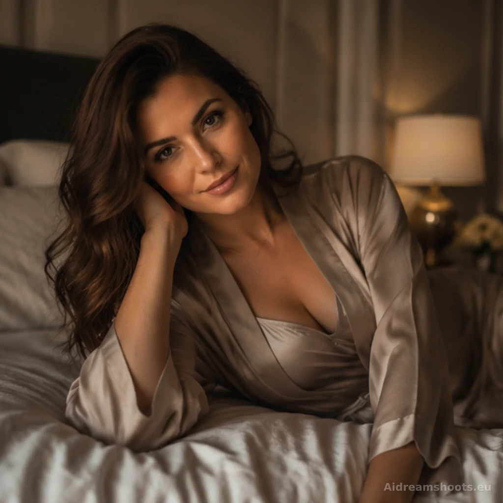 retrato de belleza, retrato sentado en un entorno cómodo