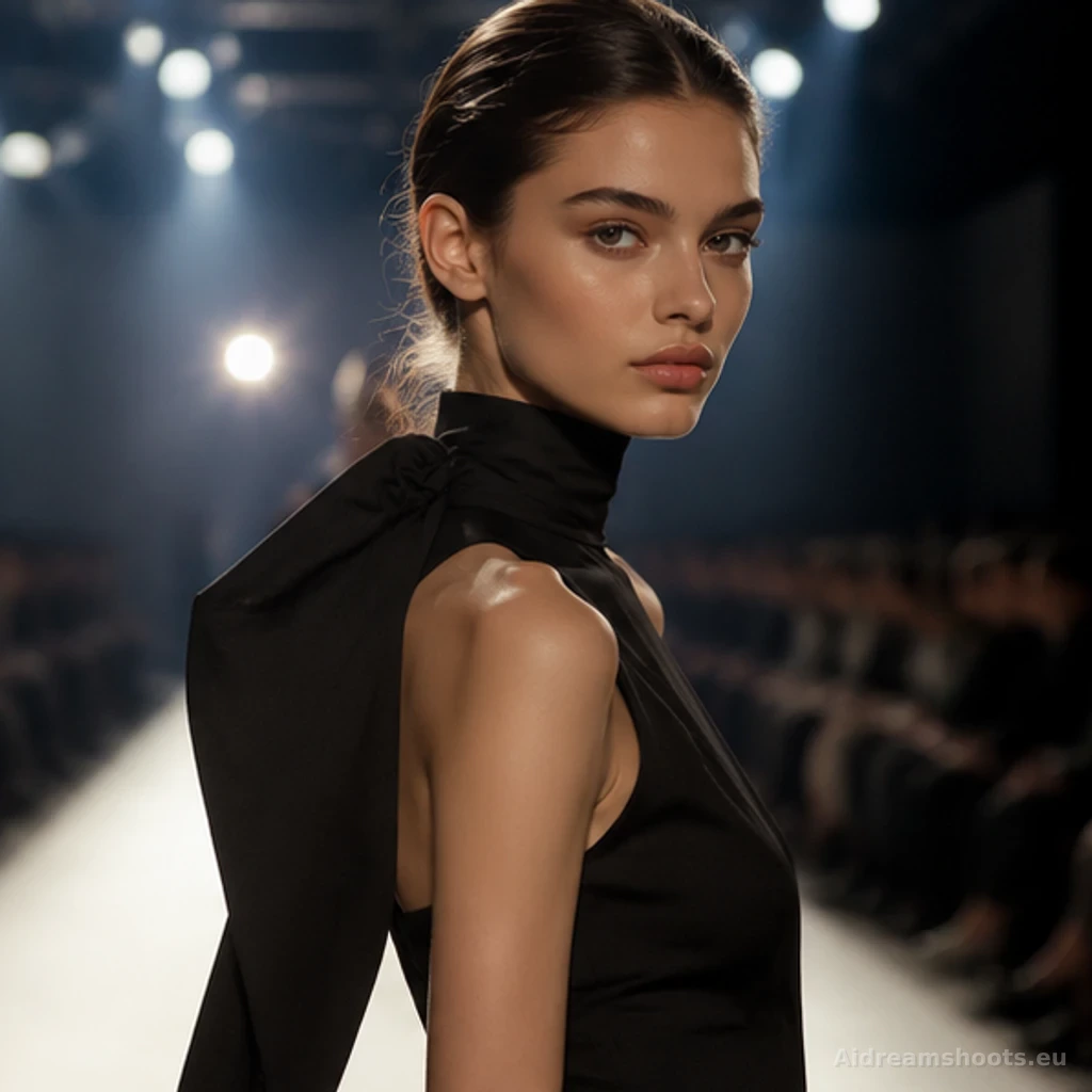 retrato de belleza, retrato de perfil con un fondo suavemente iluminado