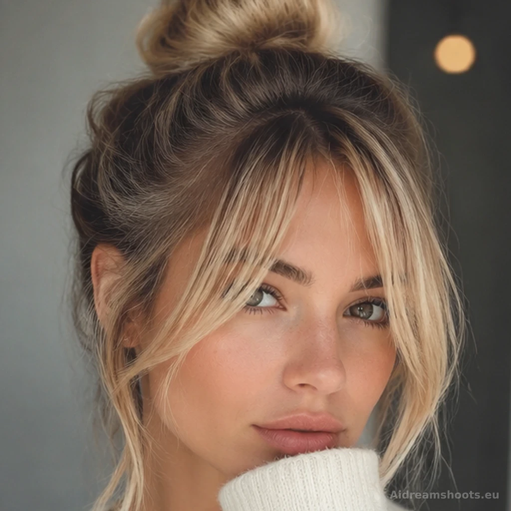 retrato de belleza, retrato natural con un ambiente acogedor