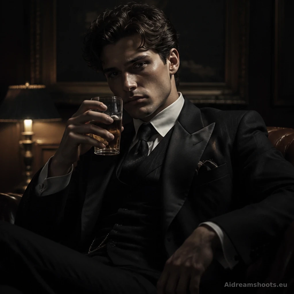retrato de personaje cinematografico, retrato sentado en un entorno cómodo