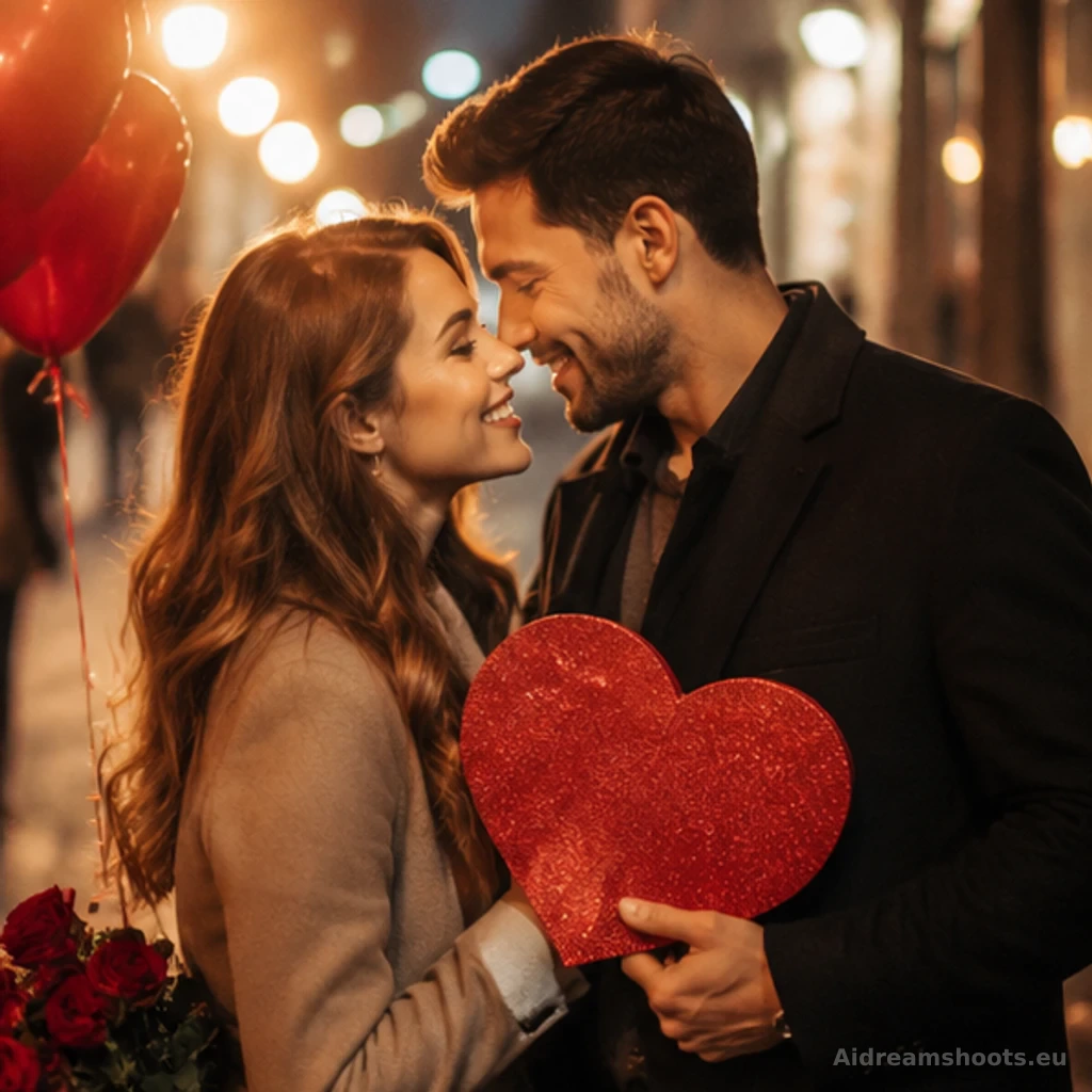 retrato de pareja para recuerdo, retrato de perfil con un fondo suavemente iluminado