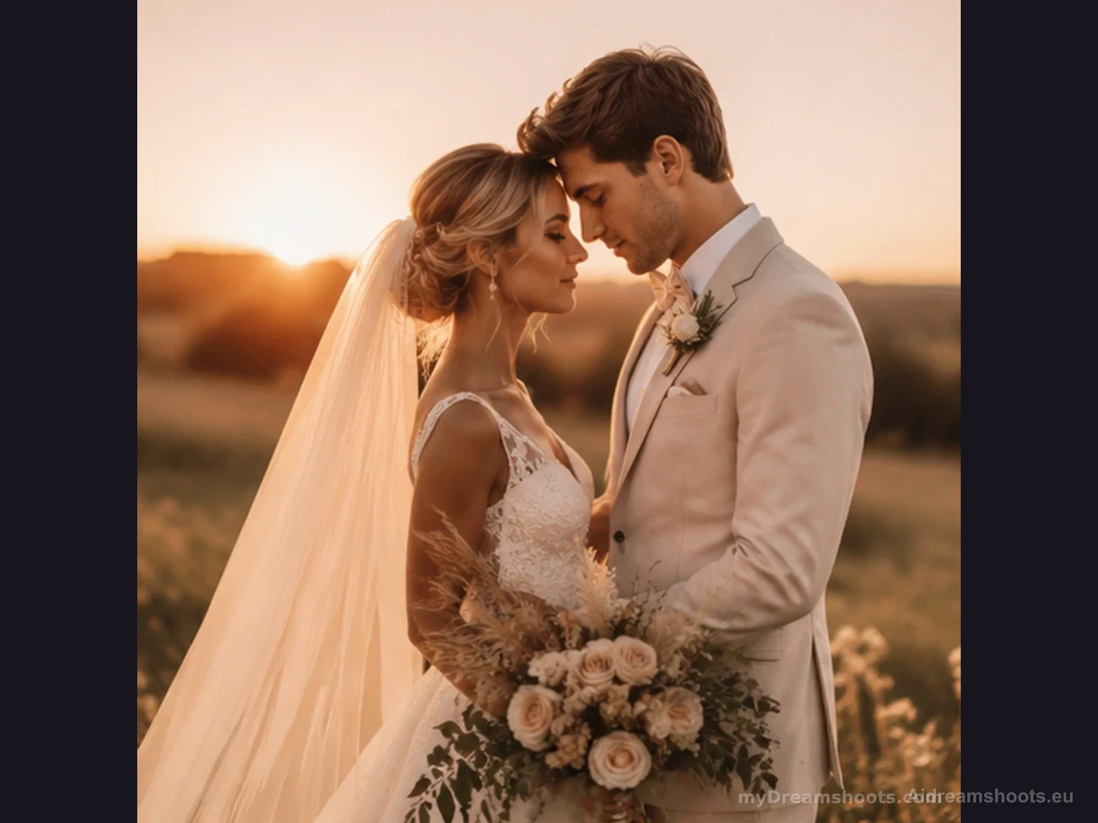 retrato de pareja para recuerdo, retrato de perfil con un fondo suavemente iluminado