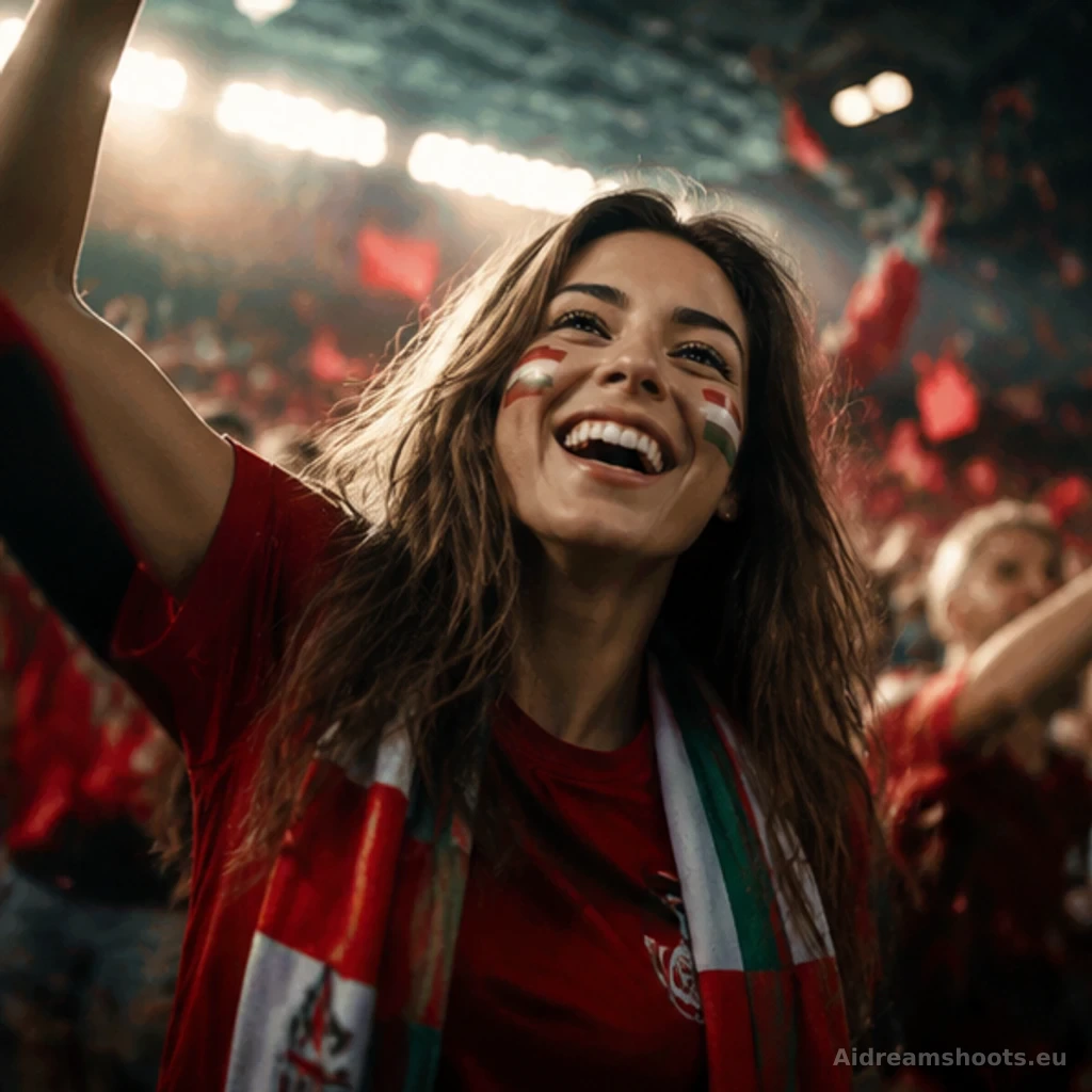 retrato de aficionado en estadio, retrato sentado en un entorno cómodo