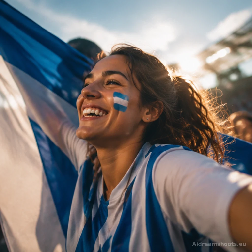 retrato de aficionado en estadio, retrato natural con un ambiente acogedor